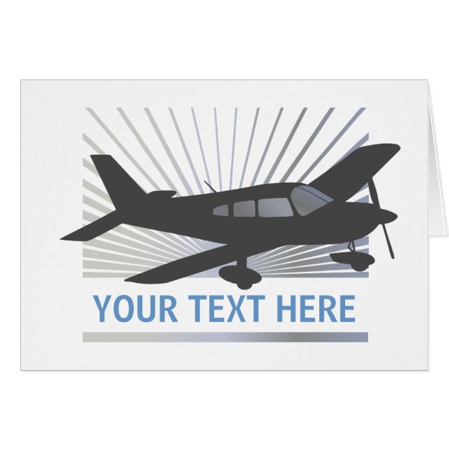Customize Text - Low Wing Airplane (Front Horizontal)