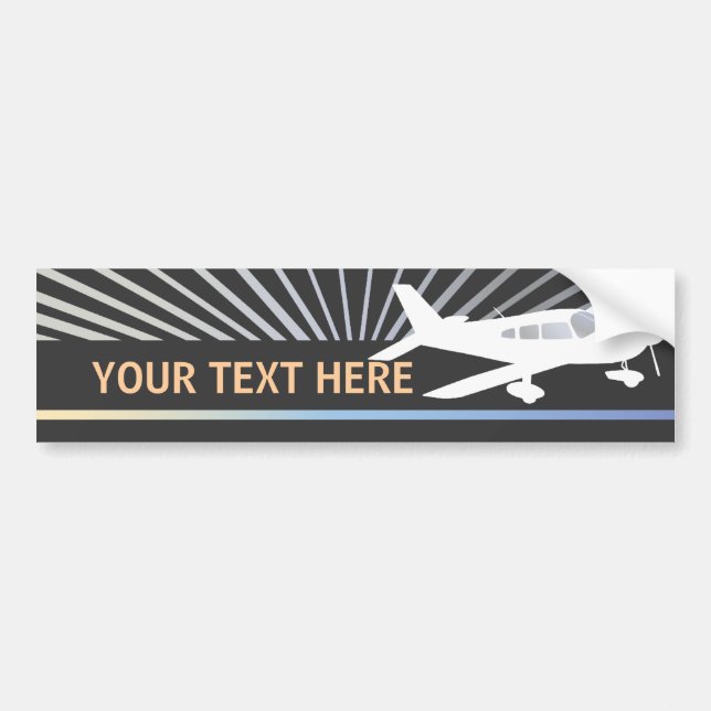 Customize Text - Low Wing Airplane Bumper Sticker (Front)