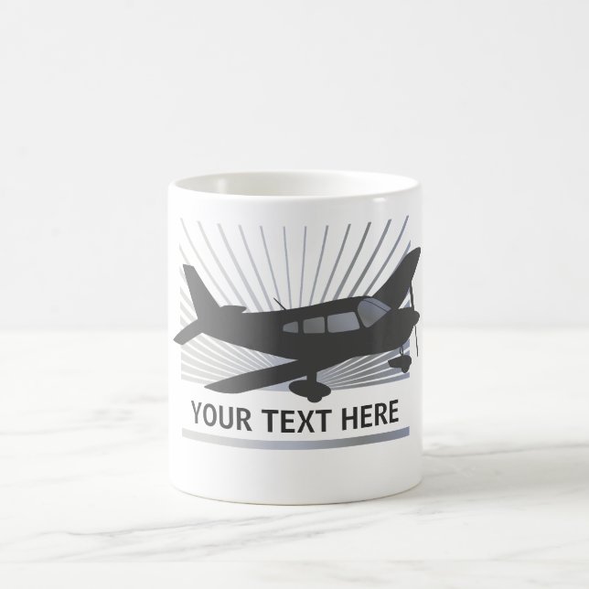 Customize Text - Low Wing Airplane Coffee Mug (Center)