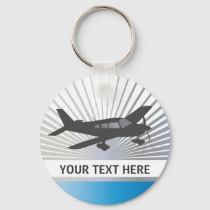 Customize Text - Low Wing Airplane Keychain