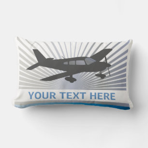 Customize Text - Low Wing Airplane Lumbar Pillow