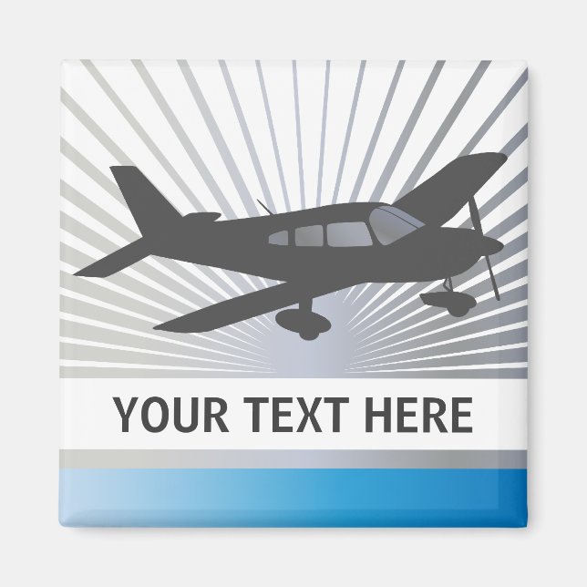 Customize Text - Low Wing Airplane Magnet (Front)