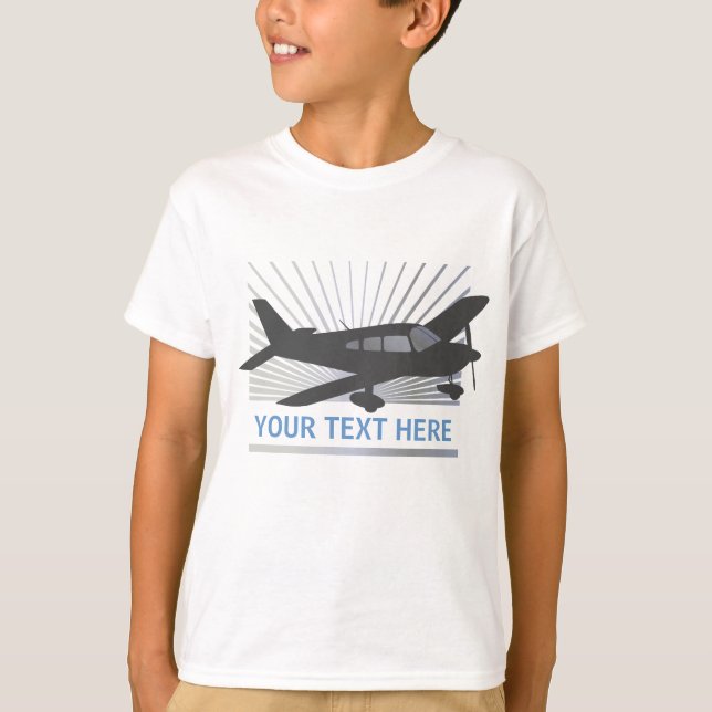 Customize Text - Low Wing Airplane T-Shirt (Front)