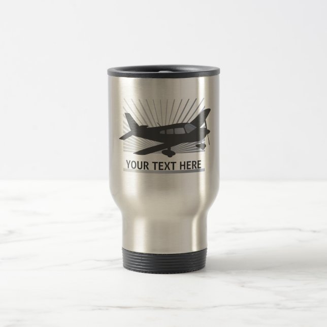Customize Text - Low Wing Airplane Travel Mug (Center)