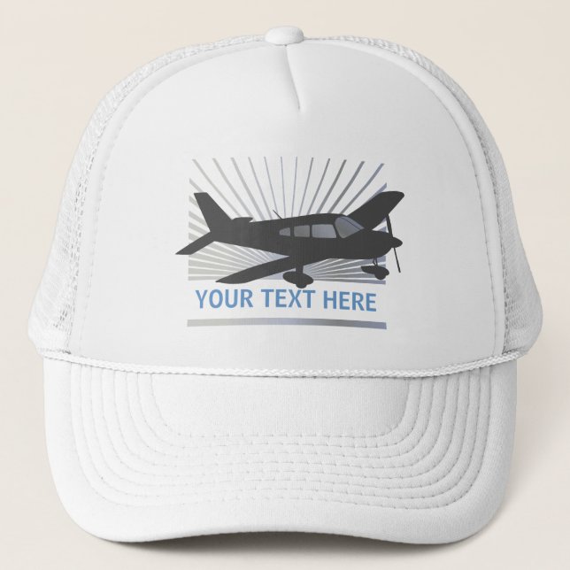 Customize Text - Low Wing Airplane Trucker Hat (Front)
