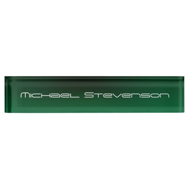 Customize Text Professional Modern Green Nameplate (Front)