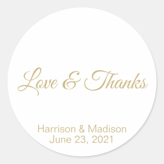 customize text Wedding gift favour tag stickers (Front)
