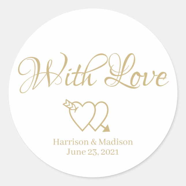 customize text Wedding gift favour tag stickers (Front)