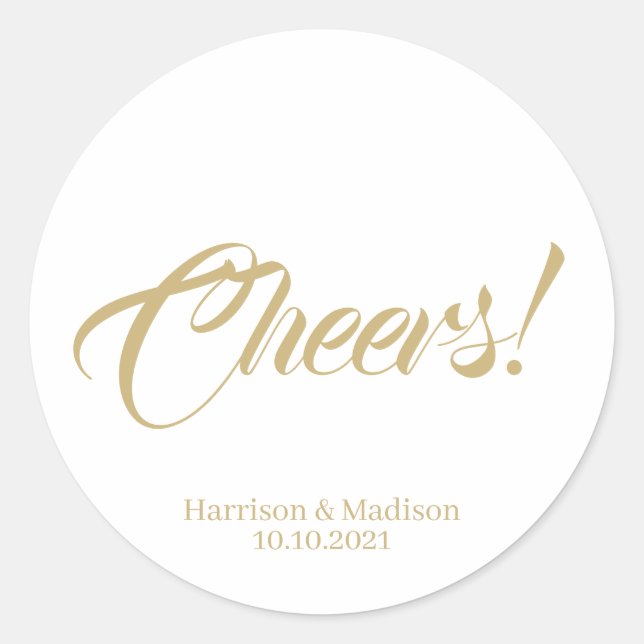 customize text Wedding gift favour tag stickers (Front)