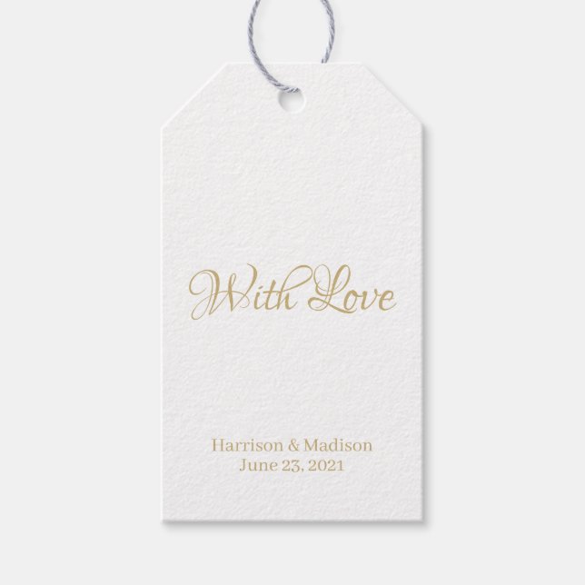 customize text Wedding gift favour tags (Front)