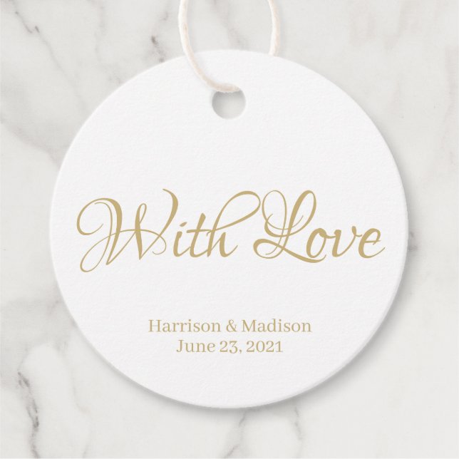 customize text Wedding gift favour tags (Front)