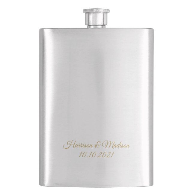 customize text Wedding gift favours Hip Flask (Front)