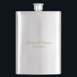 customize text Wedding gift favours Hip Flask<br><div class="desc">customize text Wedding gift favours Flask
gold letters</div>