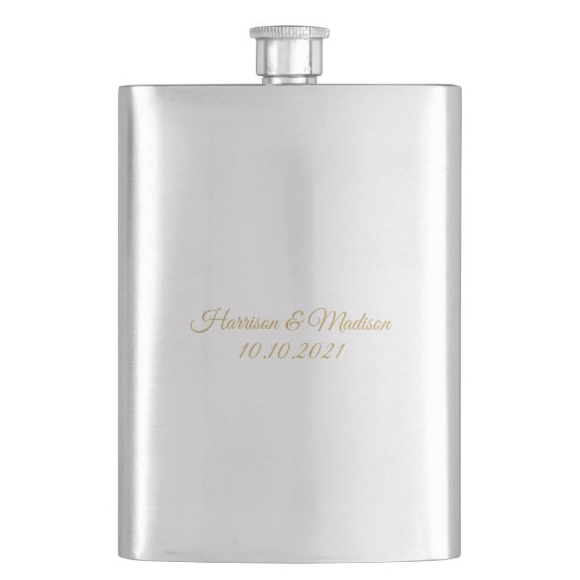 customize text Wedding gift favours Hip Flask (Front)