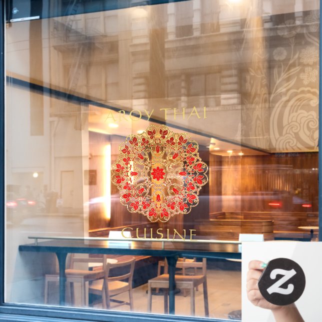 Customize Thai Restaurant Front Advertising  Windo Window Cling (Cafe Window)