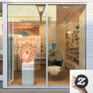 Customize Thai Restaurant Front Advertising  Window Cling