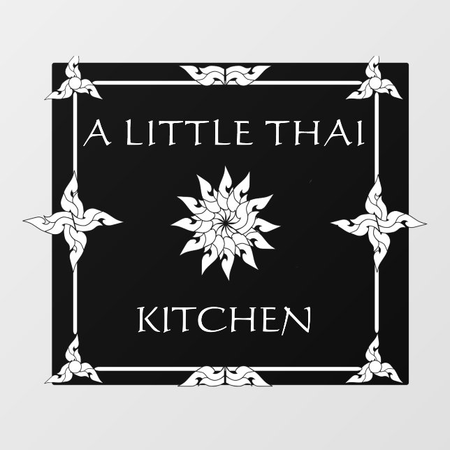 Customize Thai Restaurant Thailand Flower Window Cling (Sheet)