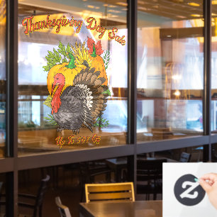 Customize Thanksgiving Day Sale Fall Harvest Window Cling