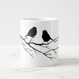 Customize the Colour Two Birds in Tree Nature Large Coffee Mug