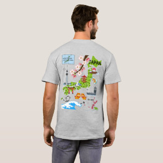 Customize the front, Fun Japanese Map Design back T-Shirt