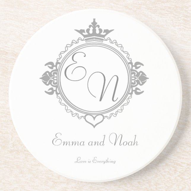 Customize the names, initials and phrase Love Coaster (Front)
