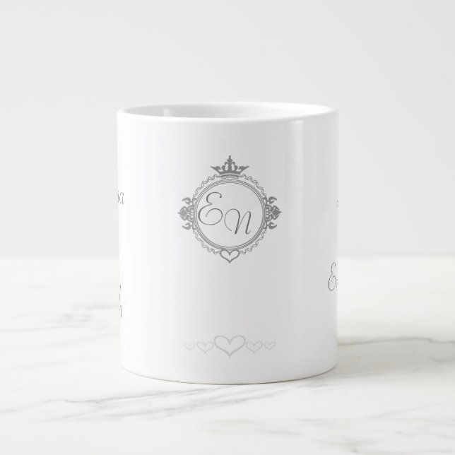 Customize the names, initials and phrase Love Coff Large Coffee Mug (Front)