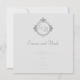 Customize the names, initials and phrase Love Invitation