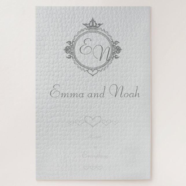Customize the names, initials and phrase Love Jigsaw Puzzle (Vertical)