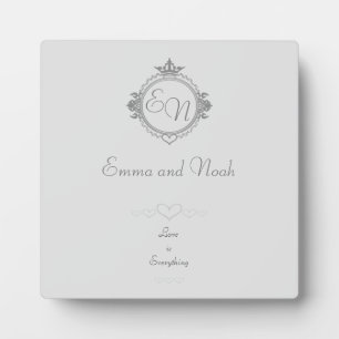 Customize the names, initials and phrase Love Plaque