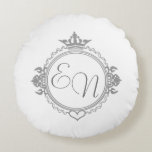 Customize the names, initials and phrase Love Round Pillow<br><div class="desc">A beautiful and fully personalized print to celebrate the love of a couple. Choose the colours,  names,  initials,  phrase and font and celebrate love.</div>