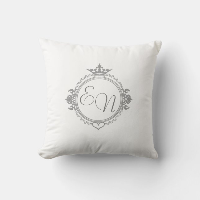 Customize the names, initials and phrase Love Throw Pillow (Front)