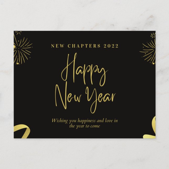 Customize the Year Chapters 2022 Happy New Year Postcard (Front)