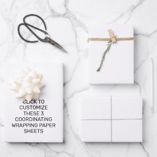 CUSTOMIZE THESE 3 COORDINATING WRAPPING PAPERS WRAPPING PAPER SHEET