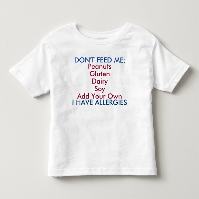 Customize this Allergy Shirt for Toddlers (Front)