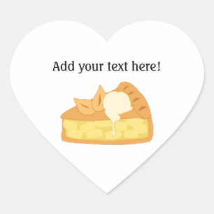Customize this Apple Pie Slice graphic Heart Sticker
