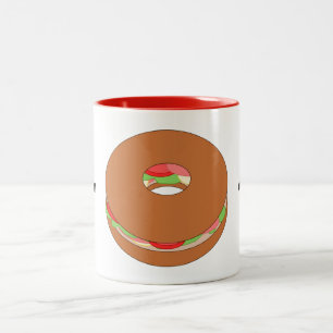 Customize this Bagel graphic Two-Tone Coffee Mug