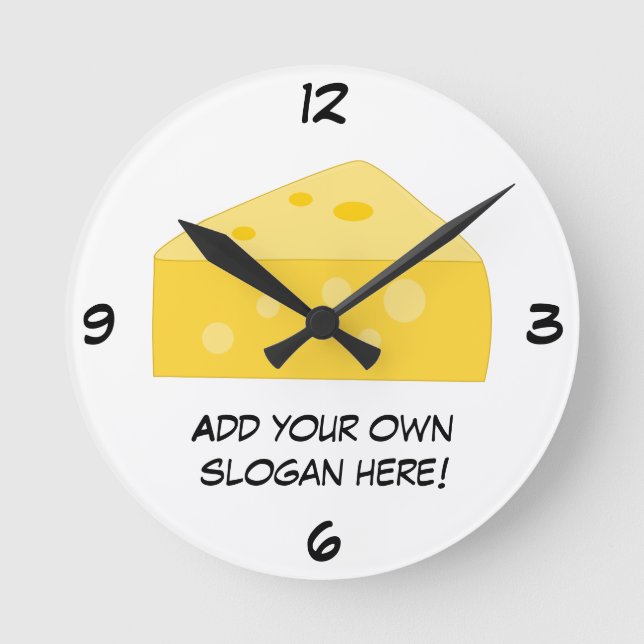 Customize this Big Cheese graphic Round Clock (Front)