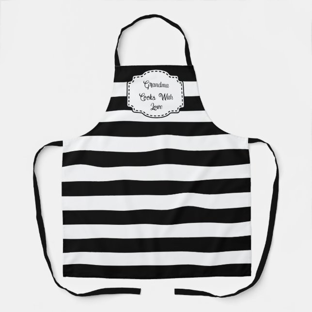Customize This Black & White Striped Apron (Front)