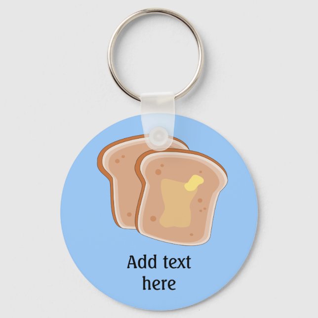 Customize this Buttered Toast graphic Keychain (Front)