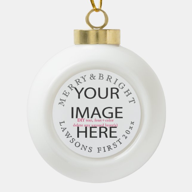 Customize this ceramic ball christmas ornament (Front)
