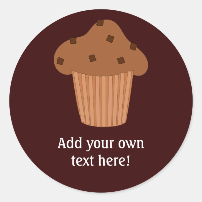 Customize this Choc Chip Muffin graphic Classic Round Sticker (Front)