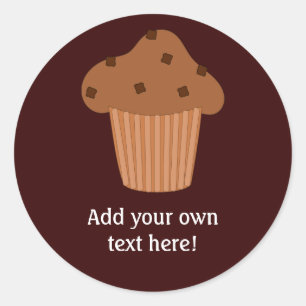 Customize this Choc Chip Muffin graphic Classic Round Sticker