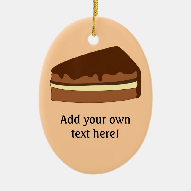 Customize this Chocolate Cake graphic Ceramic Ornament (Front)
