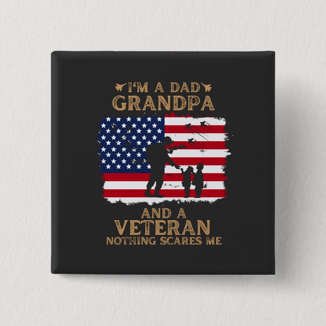 Customize This Design: I'm a Dad Grandpa  2 Inch Square Button (Front)