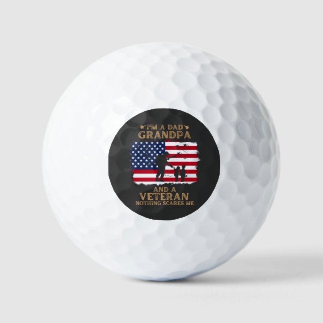 Customize This Design: I'm a Dad Grandpa  Golf Balls (Front)