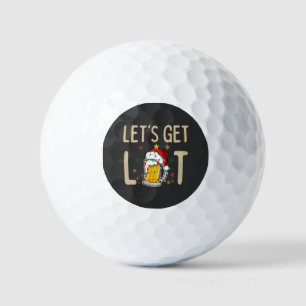 Customize This Design: Let's Get Lit Santa Hat Golf Balls
