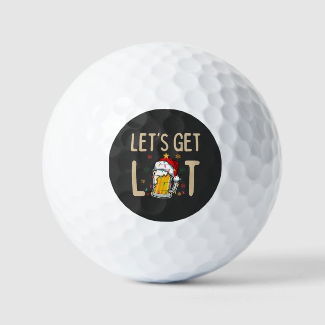 Customize This Design: Let's Get Lit Santa Hat Golf Balls (Front)