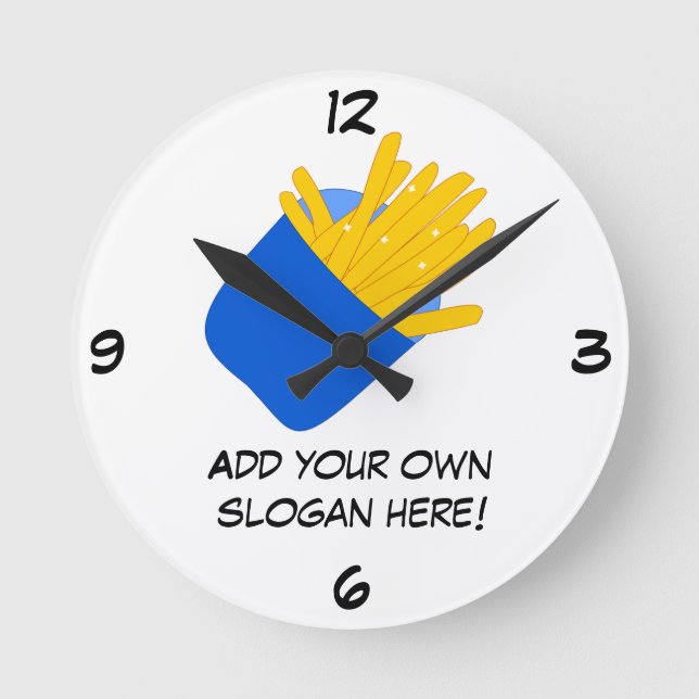 Customize this French Fries graphic Round Clock (Front)