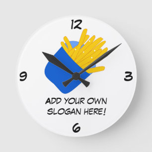 Customize this French Fries graphic Round Clock