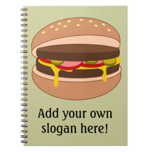 Customize this Hamburger graphic Notebook